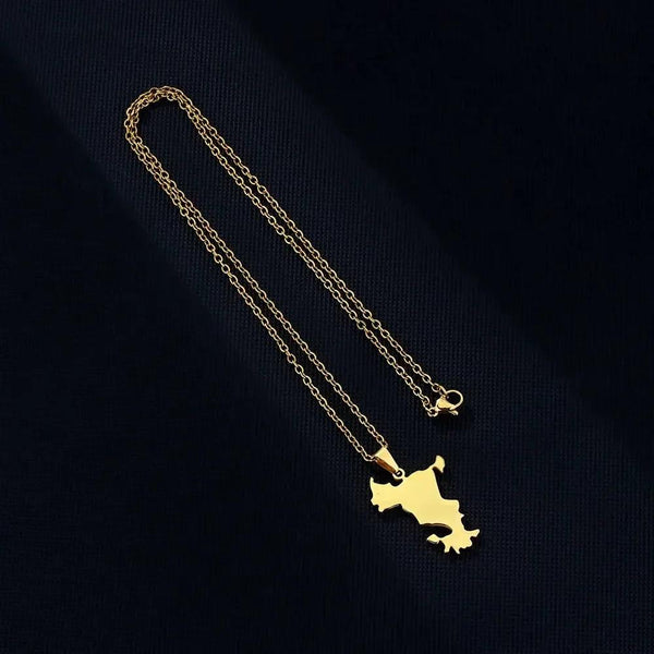 Mayotte Map Necklace