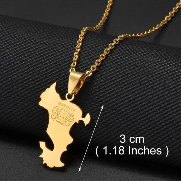 Mayotte Map Necklace