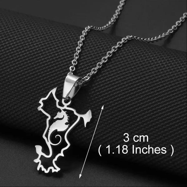 Mayotte Map Necklace