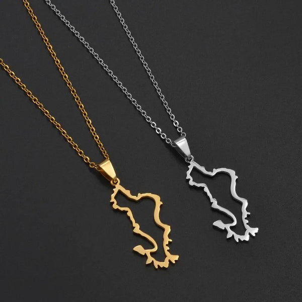 Mayotte Map Necklace