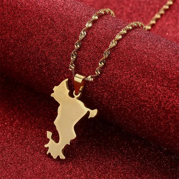 Mayotte Map Necklace