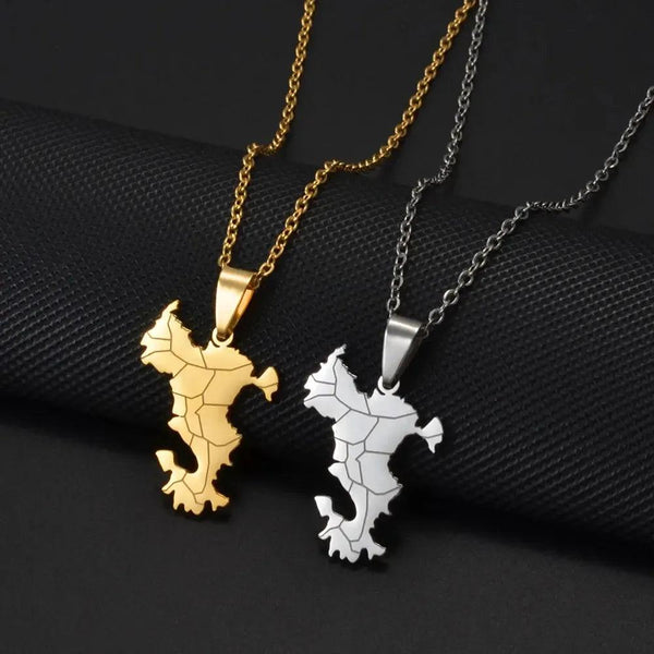Mayotte Map Necklace