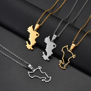 Mayotte Map Necklace