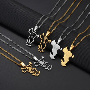 Mayotte Map Necklace