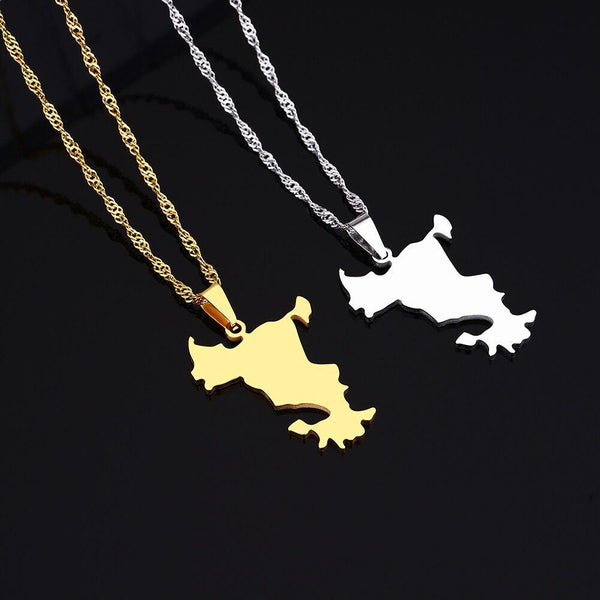 Mayotte Map Necklace