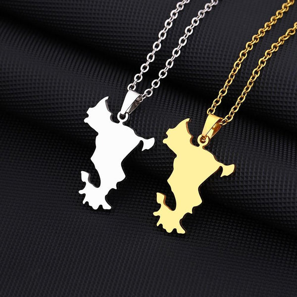 Mayotte Map Necklace