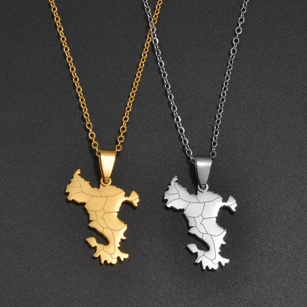 Mayotte Map Necklace