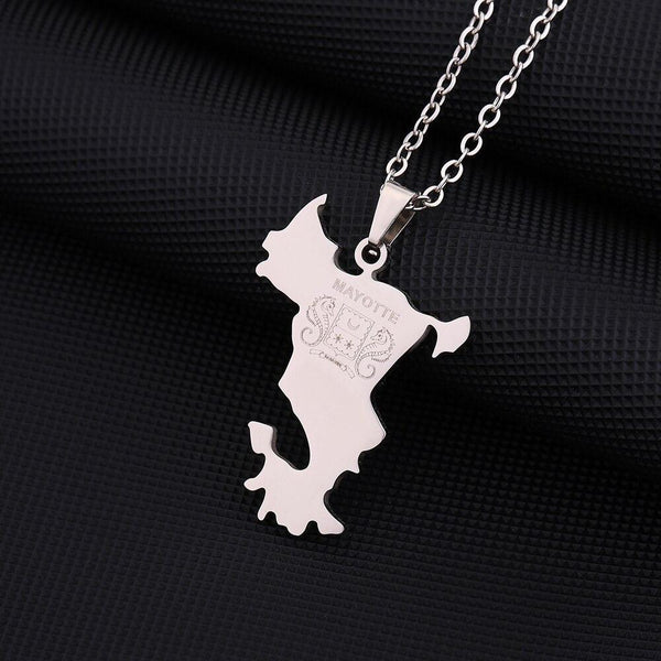 Mayotte Map Necklace