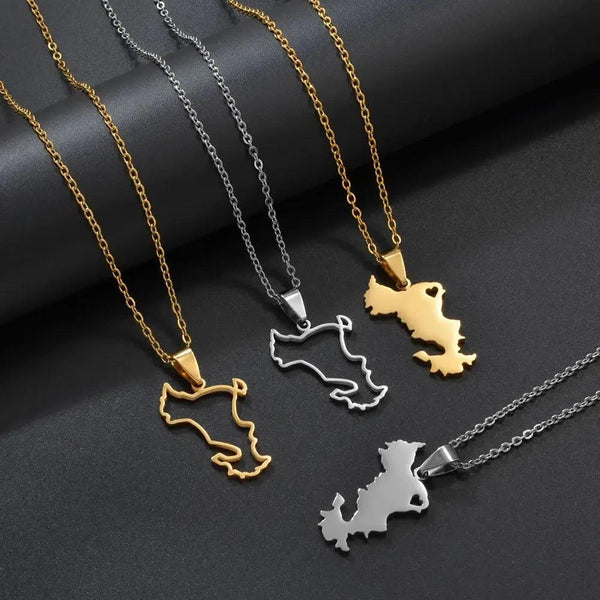 Mayotte Map Necklace