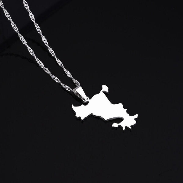 Mayotte Map Necklace