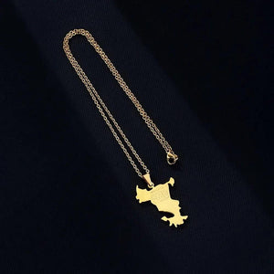 Mayotte Map Necklace