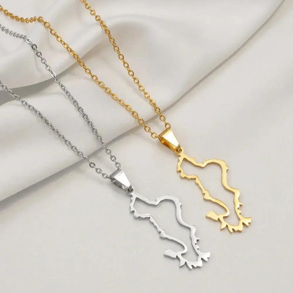 Mayotte Map Necklace