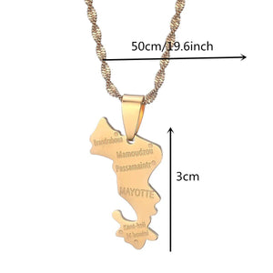 Mayotte Map Necklace