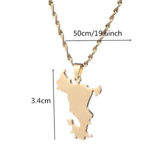 Mayotte Map Necklace