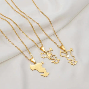 Mayotte Map Necklace