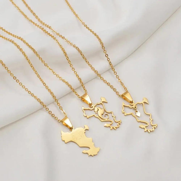 Mayotte Map Necklace