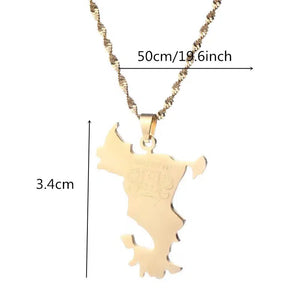 Mayotte Map Necklace