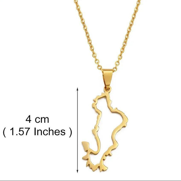 Mayotte Map Necklace