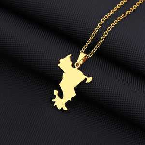 Mayotte Map Necklace