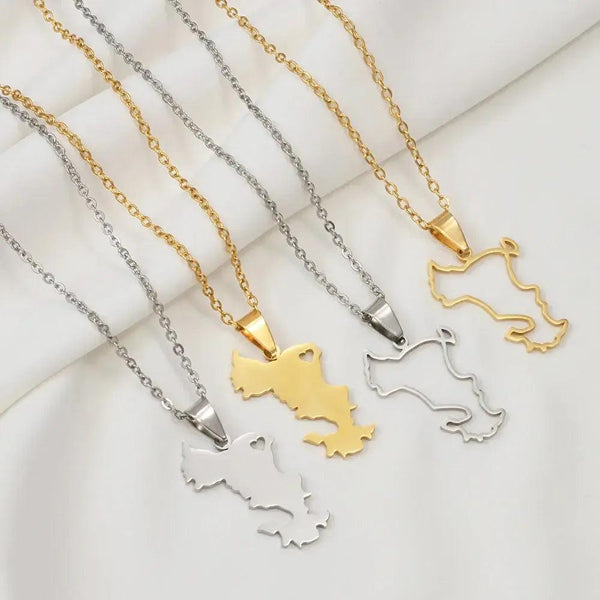 Mayotte Map Necklace