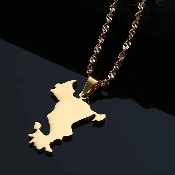 Mayotte Map Necklace