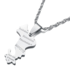 Mayotte Map Necklace