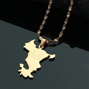 Mayotte Map Necklace