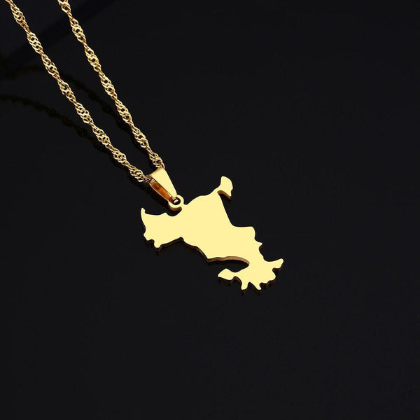 Mayotte Map Necklace