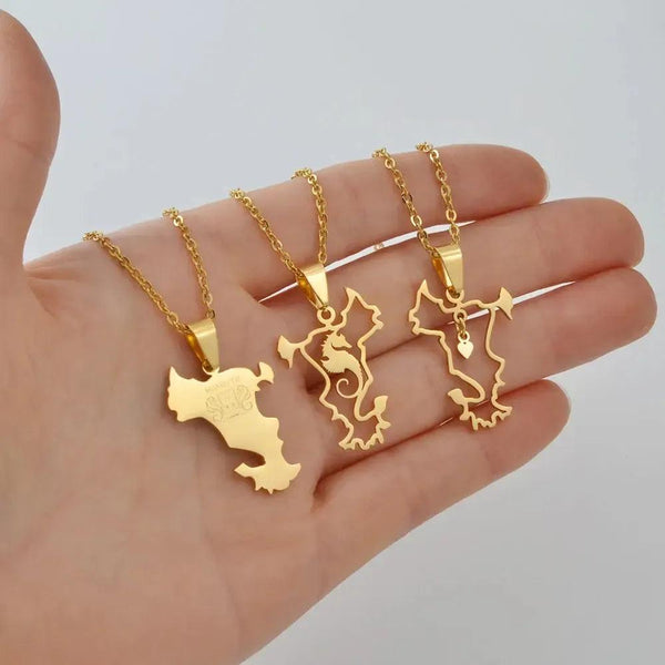 Mayotte Map Necklace