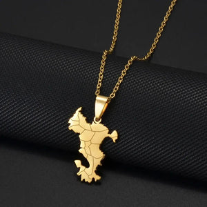 Mayotte Map Necklace