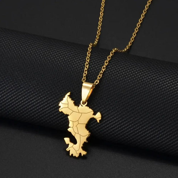 Mayotte Map Necklace