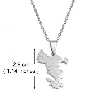 Mayotte Map Necklace