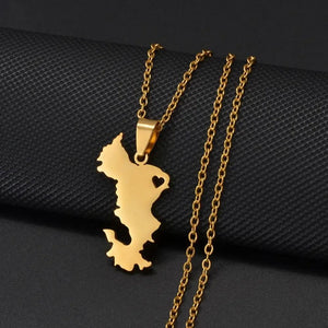 Mayotte Map Necklace