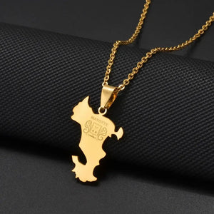 Mayotte Map Necklace