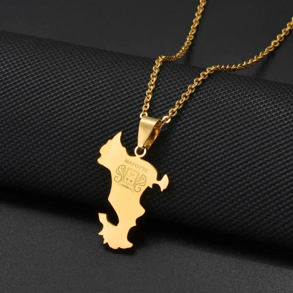 Mayotte Map Necklace