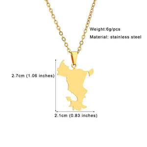 Mayotte Map Necklace
