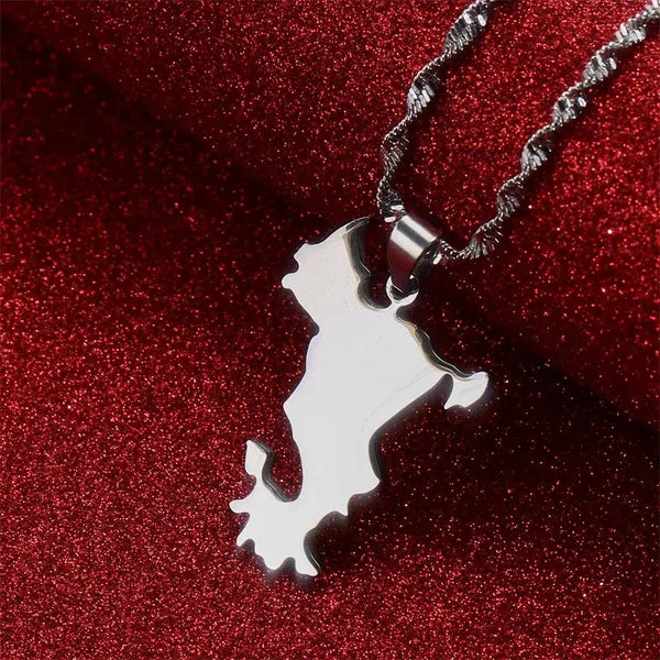 Mayotte Map Necklace