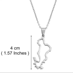 Mayotte Map Necklace