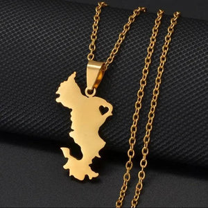 Mayotte Map Necklace