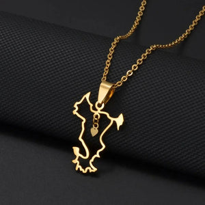 Mayotte Map Necklace
