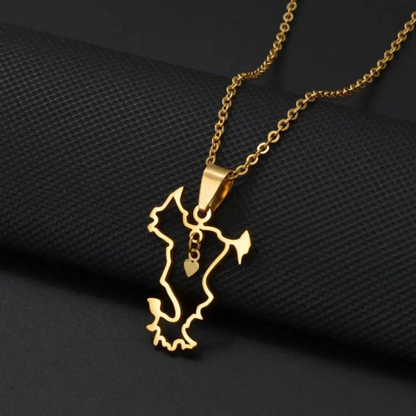 Mayotte Map Necklace