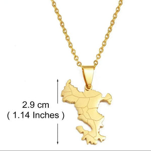 Mayotte Map Necklace