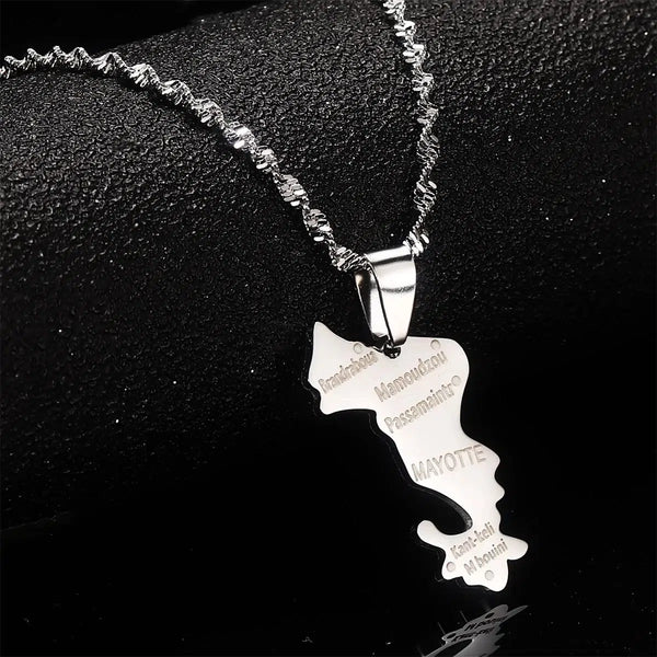 Mayotte Map Necklace