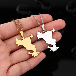 Mayotte Map Necklace