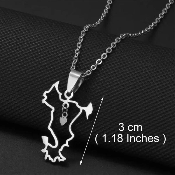 Mayotte Map Necklace