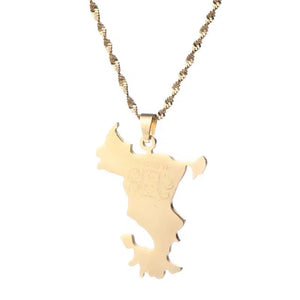 Mayotte Map Necklace