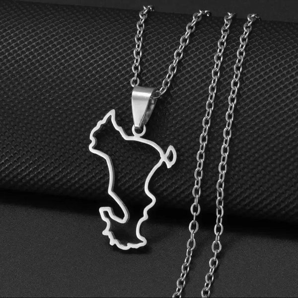 Mayotte Map Necklace