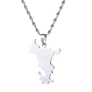 Mayotte Map Necklace