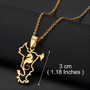 Mayotte Map Necklace