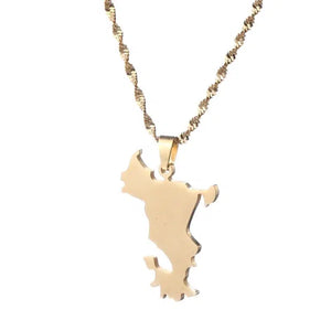 Mayotte Map Necklace